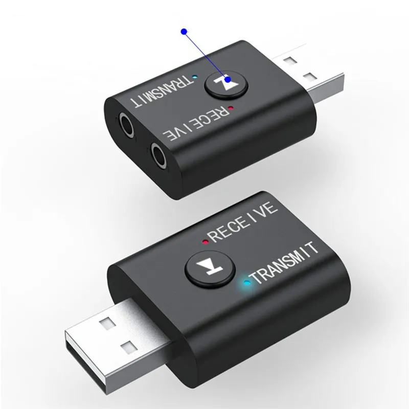 

2 In 1 Bluetooth 5.0 Receiver Transmitter Stereo Wireless Audio Adapter USB 3.5mm Jack Music adapter For PC Laptop Headphone