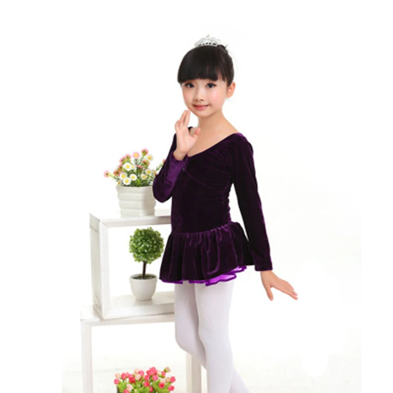 Детское теплое бархатное балетное платье сезон осень зима Балетные