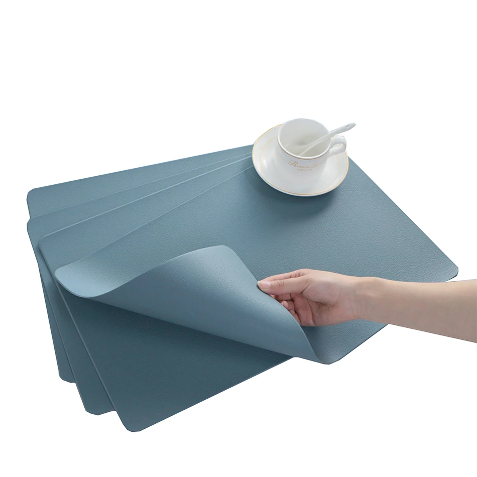 

Set of 6 Placemats Durable Waterproof Woven Vinyl Easy To Clean Heat Resistant WiWipeable PVC For Dining Kitchen Wedding Decor
