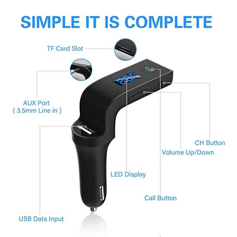 FM передатчик Bluetooth беспроводной автомобильный комплект с функцией громкой связи
