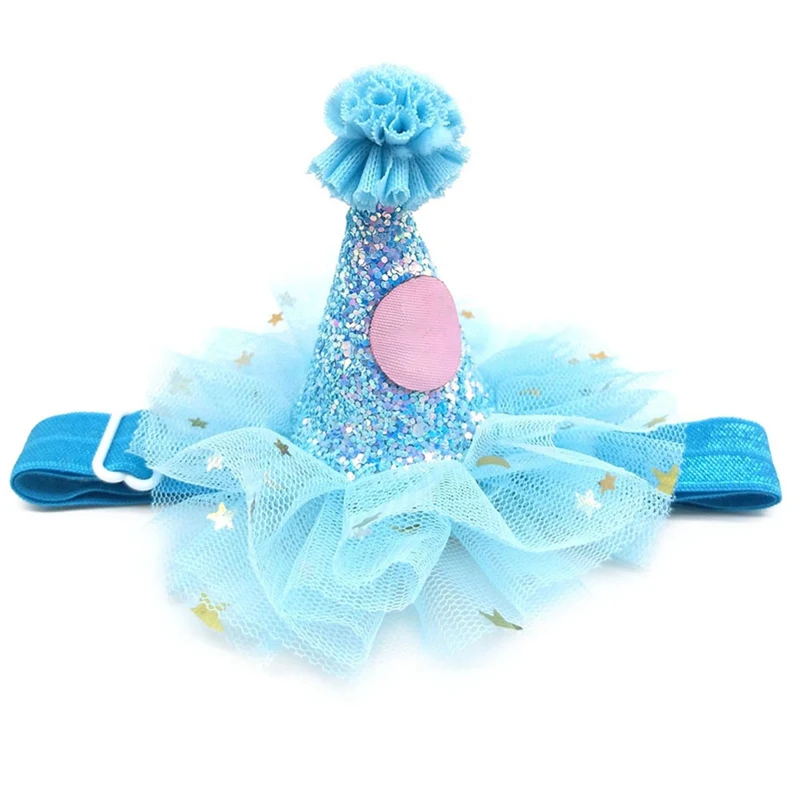 Кружевная шляпа для кошки газовая блестящая собаки на день рождения головной