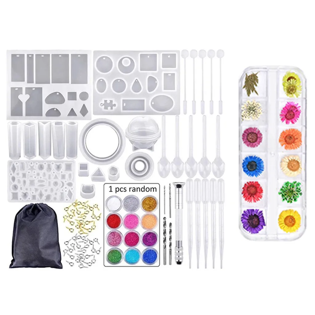 

Handmade crystal glue mold set 83pcs+12 color dry flower set Jewelry mould DIY crystal glue for kids handmade DIY G3