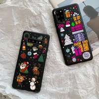 christmas tree cartoon santa deer black soft silicone cases for samsung s8 s9 s10plus s10lite s20ultra s21plus s21ultra s21fe