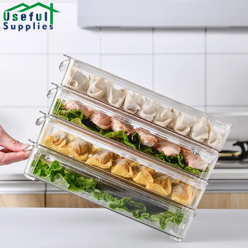 

Органайзер для пищевых продуктов, коробка для хранения в холодильнике, герметичные пищевые контейнеры, коробки для хранения пельменей с кр...