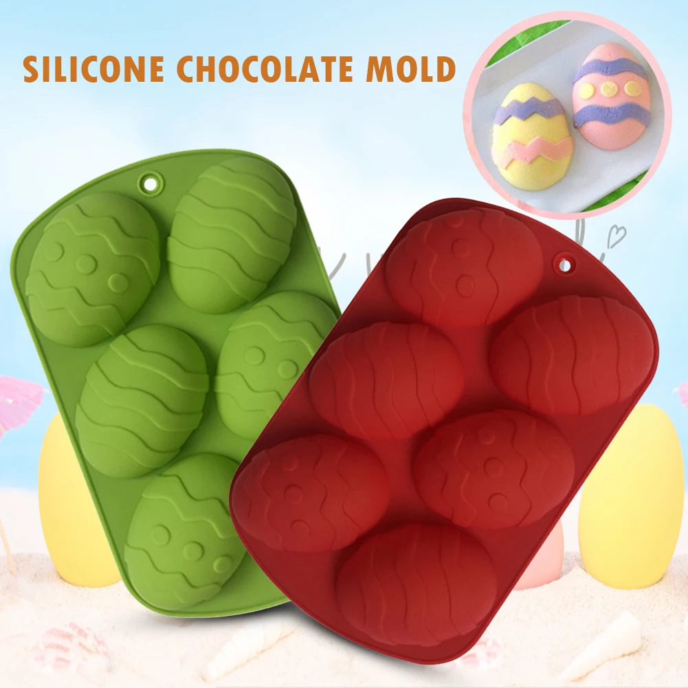 

6 Holes Easter Egg Silicone Cake Chocolate Mould DIY Toy Kitchen Bakeware Baking Accessories Festival Cake Decorating Form Ice