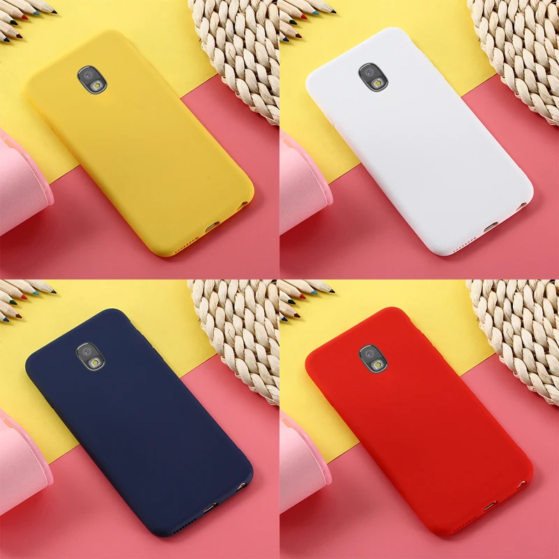Защитный чехол TRISEOLY для Samsung Galaxy однотонный Мягкий силиконовый J3 J5 J7 2017 J330 J530 J730 с