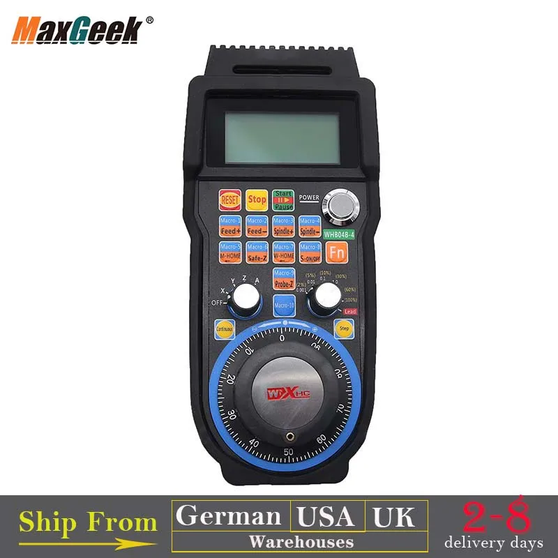 Maxgeek CNC MACH3 беспроводной электронный маховик 4 осевой ручной контроллер USB ручка
