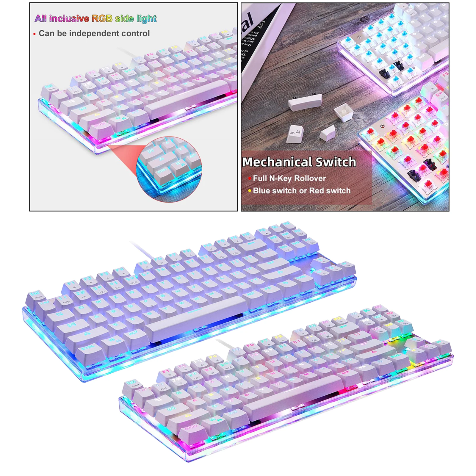 

K87S Wired Mechanical Gaming Keyboard RGB Backlight For PC Computer Gaming