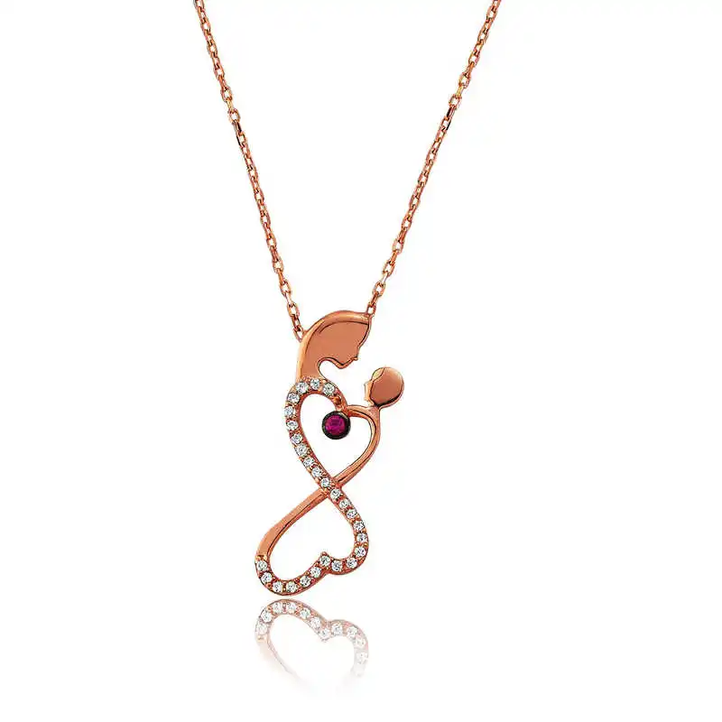 

Silverlina Silver Infinity Mother Child Necklace