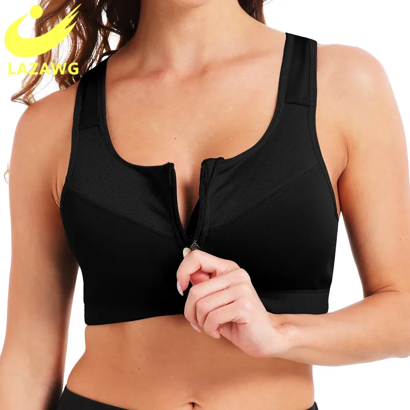 Бюстгальтер женский спортивный Быстросохнущий бесшовный на молнии с эффектом