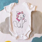 Одежда для новорожденных аристократы мультяшный Детский комбинезон мари кот с принтом для малышей Белый комбинезон повседневные мягкие комбинезоны для младенцев