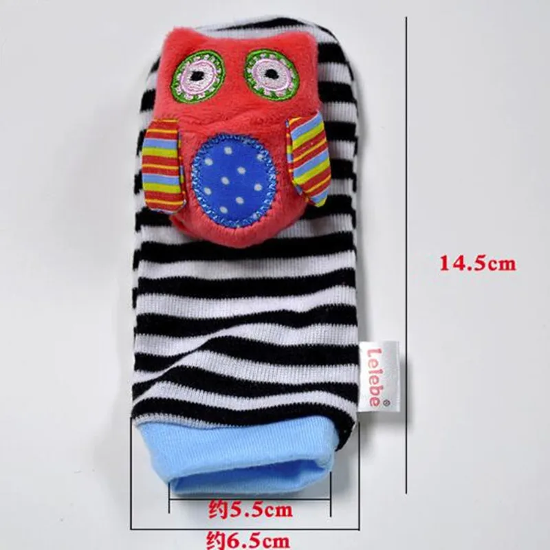 

New Baby Rattle Wrist Sock Toys Infant Kids Cute Cartoon Animal Early Education Soft Hand Bell Rattle Stuffed Plush Toys