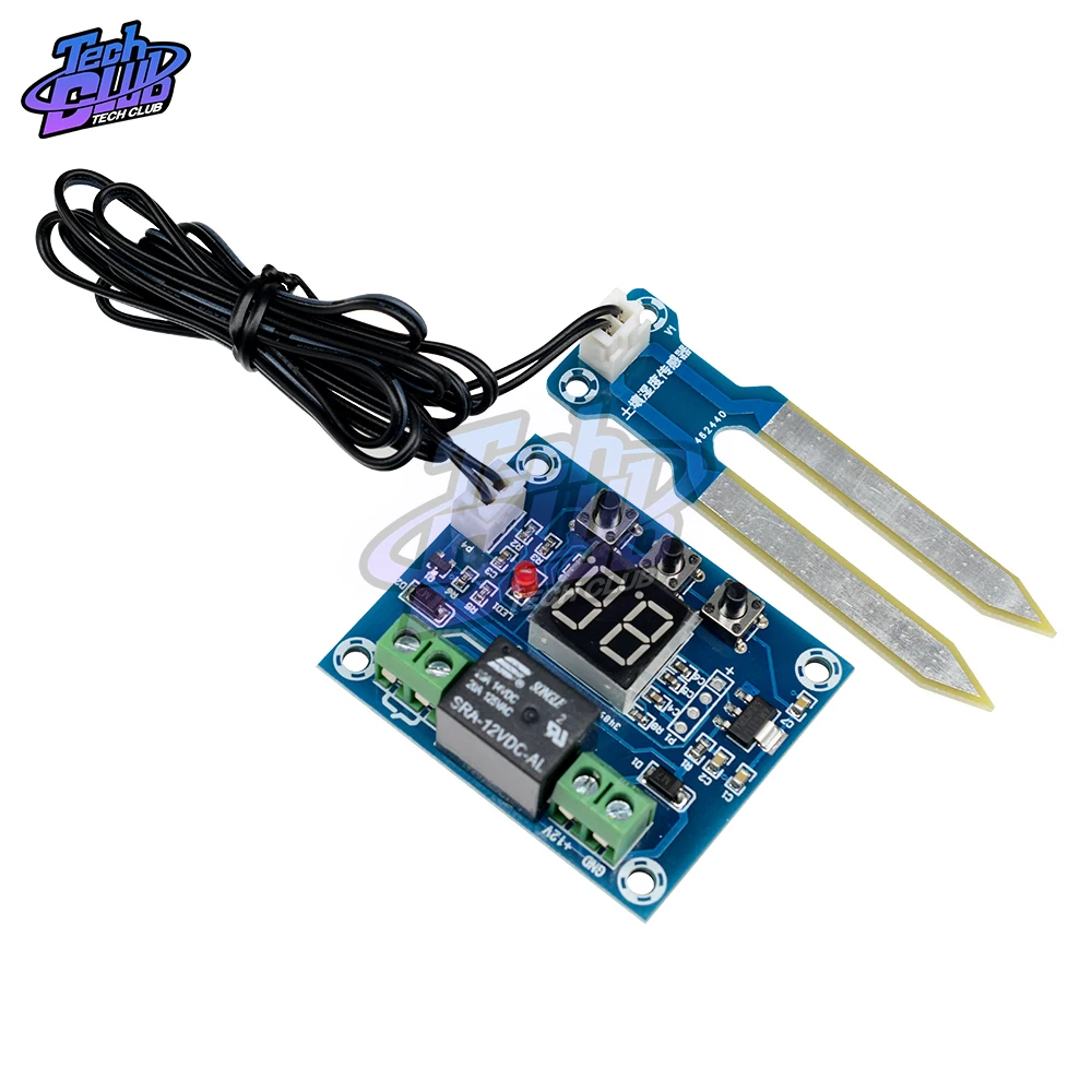 Автоматический контроллер влажности почвы 12 В с красным цифровым дисплеем для