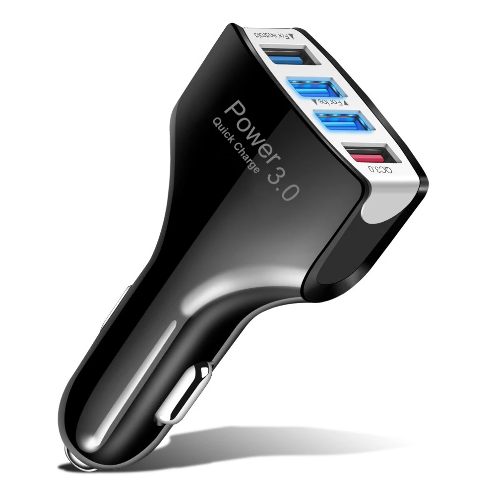

4 Port USB Car Charger For Xiaomi redmi note 9 Quick Charge 3.0 Car Fast Charging Car Portable Phone Chargers for iPhone Charger