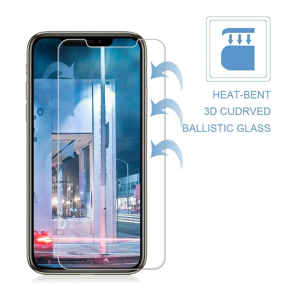 2 шт. Защитная пленка для экрана из закаленного стекла для iPhone X XR XS Max Защитная пленка для экрана для телефона Verre Tremp Coque для iPhone X XR XS