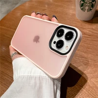 for iphone 13 pro max case matte dual color bumper clear cover for iphone 11 12 pro max plated anti drop shockproof phone cases