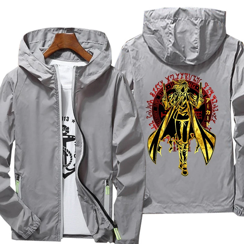 

Модная спортивная одежда Alucard спортивная куртка на молнии с аниме молнией кожаная ветровка с сушкой графикой Весенняя Осенняя ветровка для ...