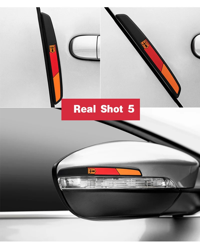 6PCS Auto Car Door Guard Edge Protector Door Anti-collision Sticker Rear View Mirror Anti-scratch Protector Door Trim Accessorie
