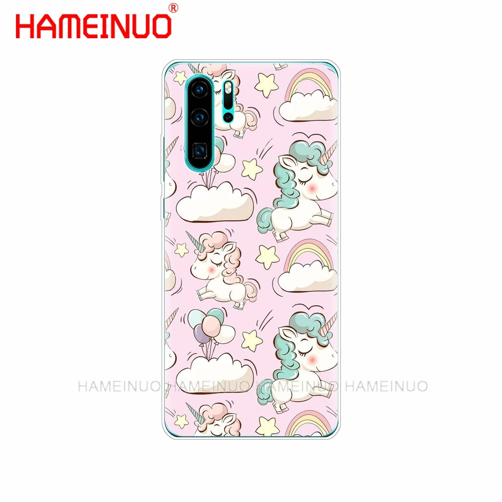 Силиконовый чехол для телефона huawei P30 PRO LITE P SMART 2019 plus p smart Z p20 lite Единорог на