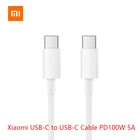 Оригинальный 100 Вт 5А usb type c к usb type c кабель PD зарядное устройство для xiaomi mi notebook pro Samsung huawei macbook air usb c кабель 2 м