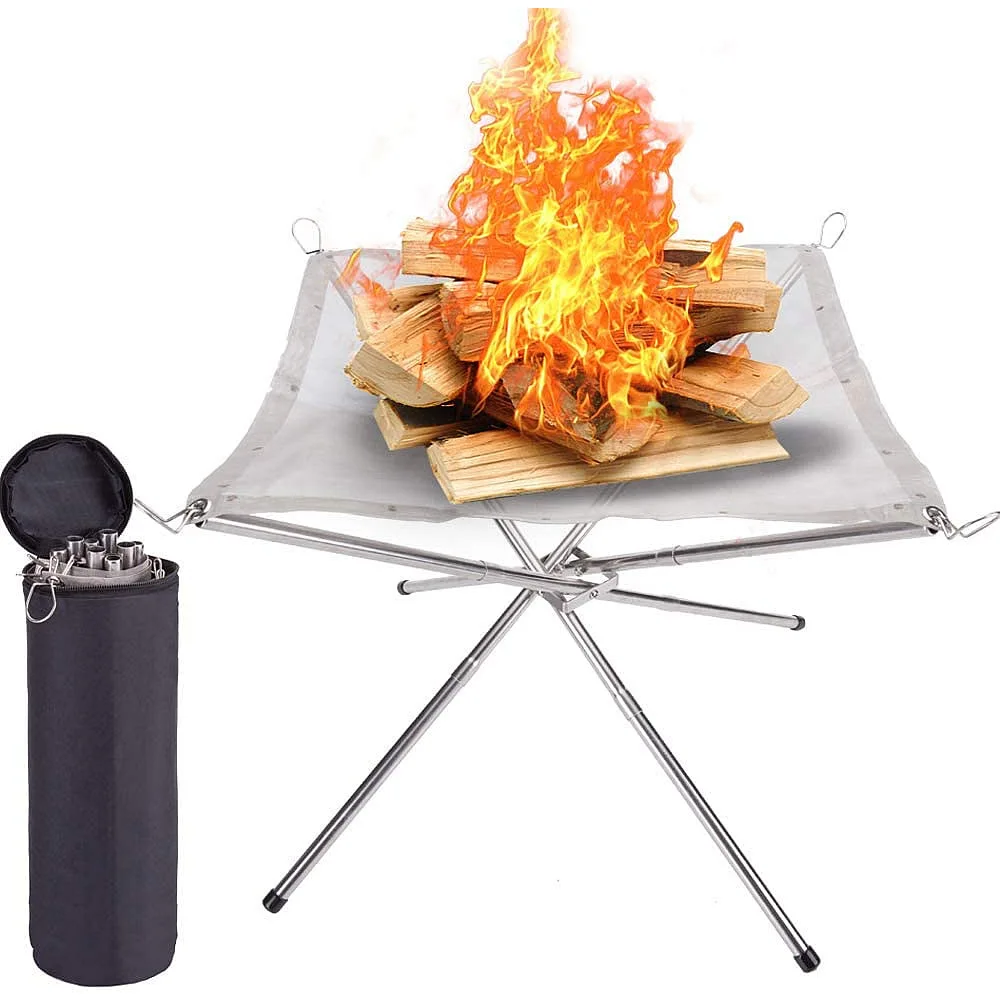 

Outdoor Portable Fire Rack Folding Table Grill Charcoal Stovefor Camping Picnic Bonfire Patio Backyard Garden Beaches Park
