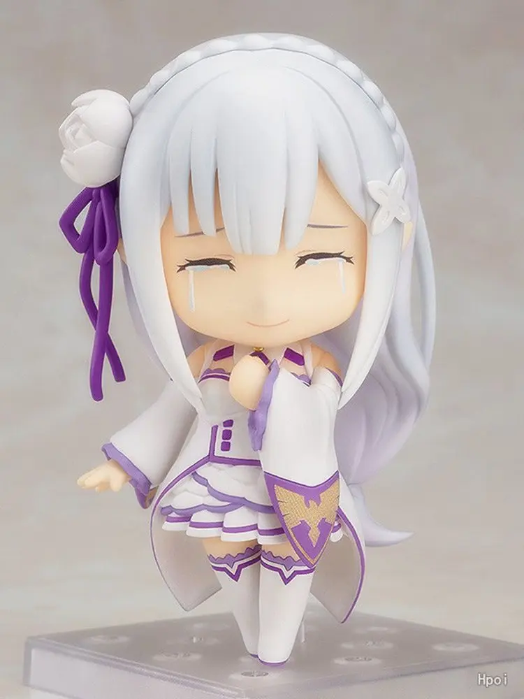 

New Arrival Cute 10cm Anime Re:Life In A Different World From Zero Action Figure 751# Emilia Q Version Model PVC Cartoon Doll