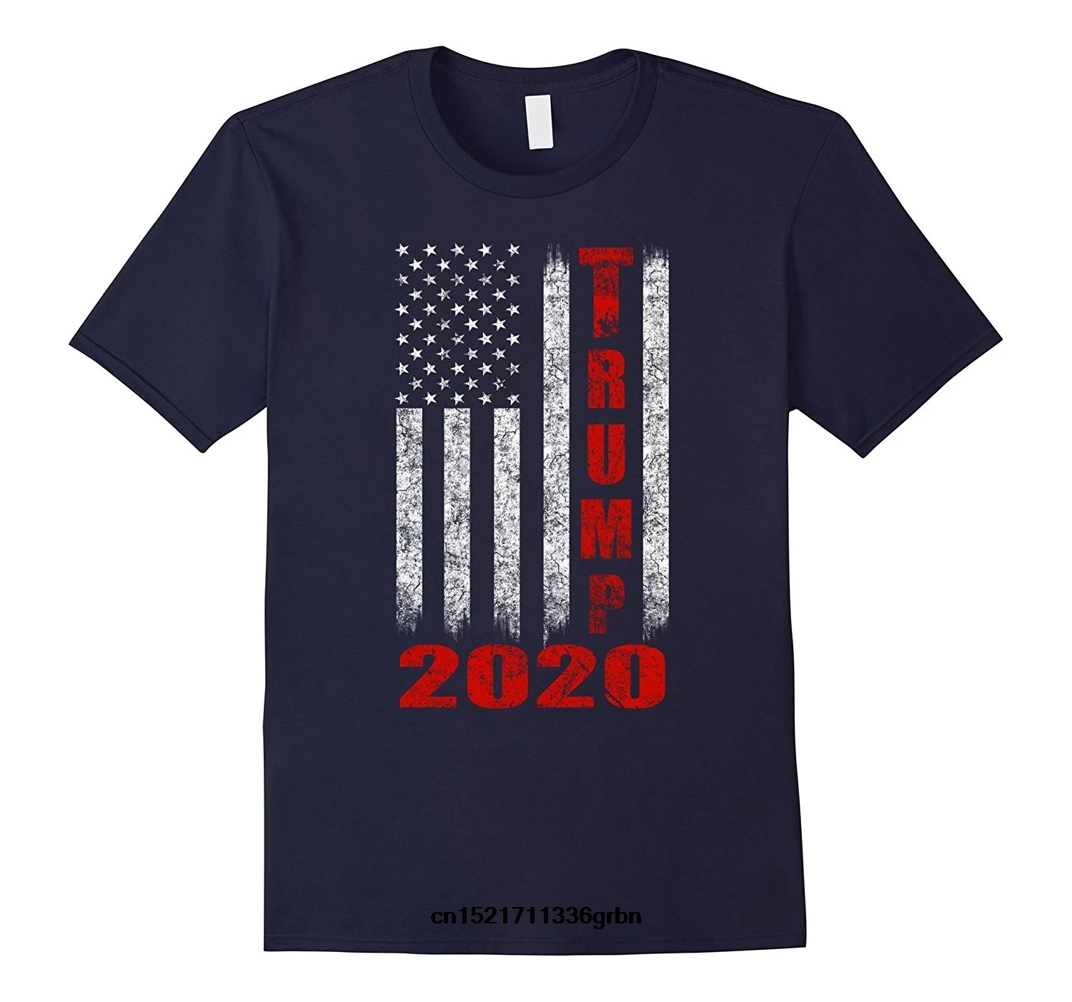 Мужская футболка с американским флагом Винтажный дизайн Трамп 2020 забавная