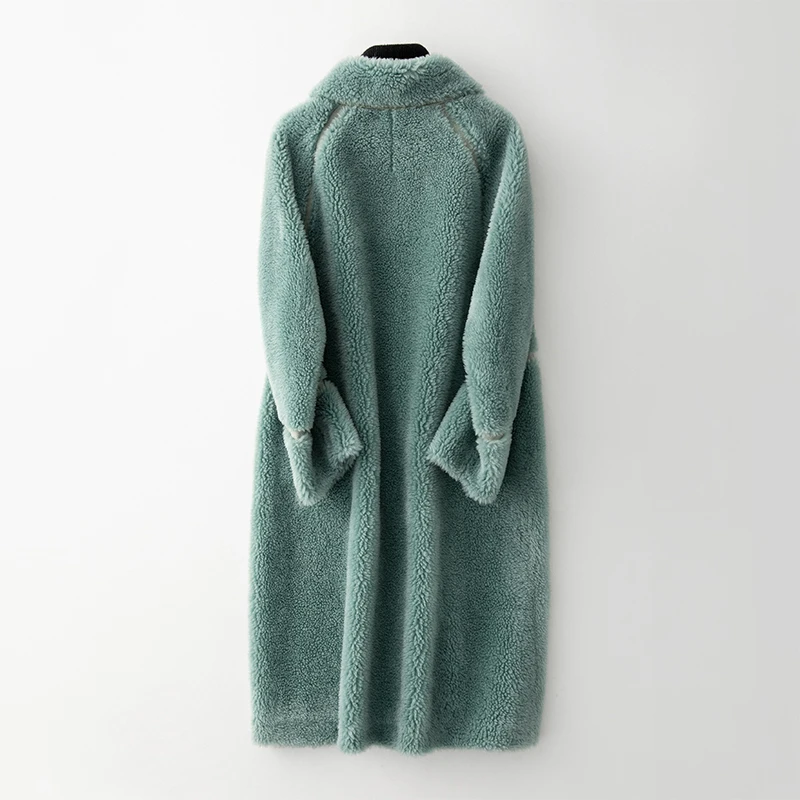 Пальто из натурального меха Женская куртка 100% шерсти осенне-зимнее пальто