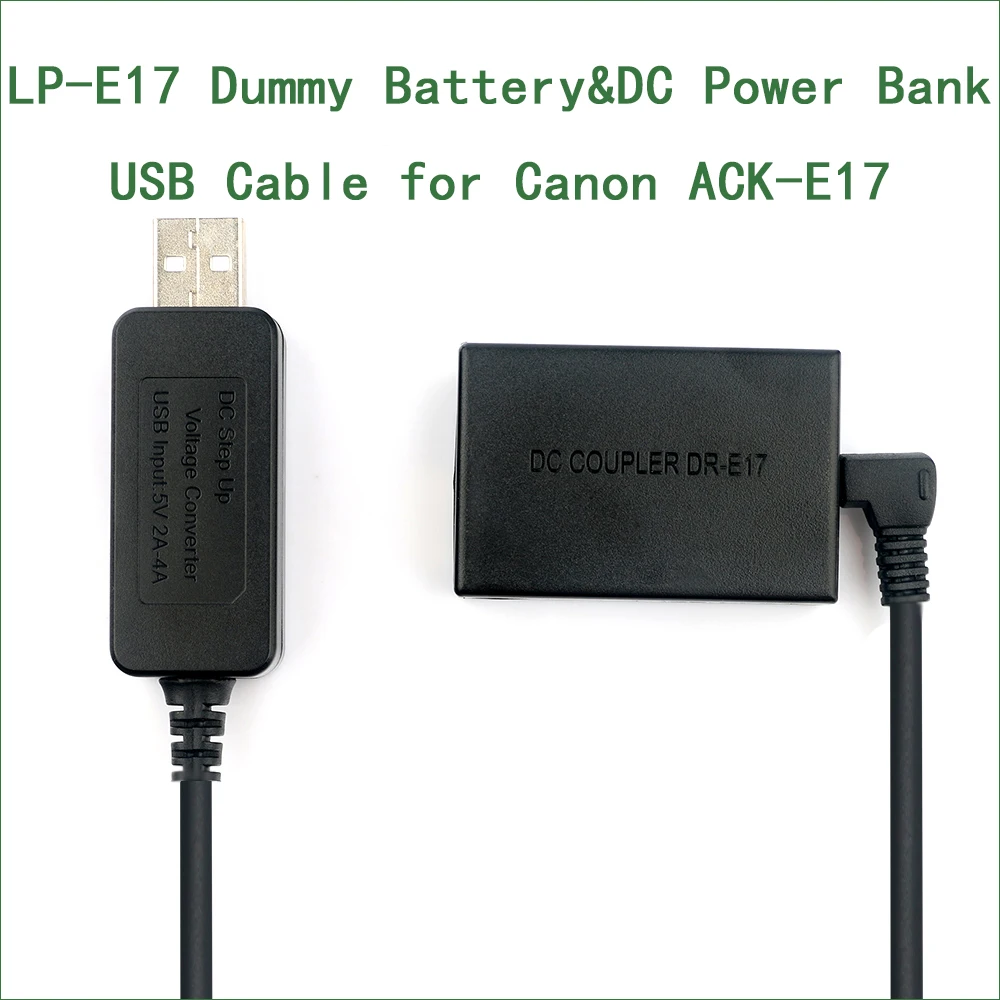 5V USB TO LP E17 LPE17 ACK-E17 DR-E17 Dummy Battery&DC Power Bank USB Cable for Canon EOS M3 M5 M6 M6 Mark2 ii ACKE17