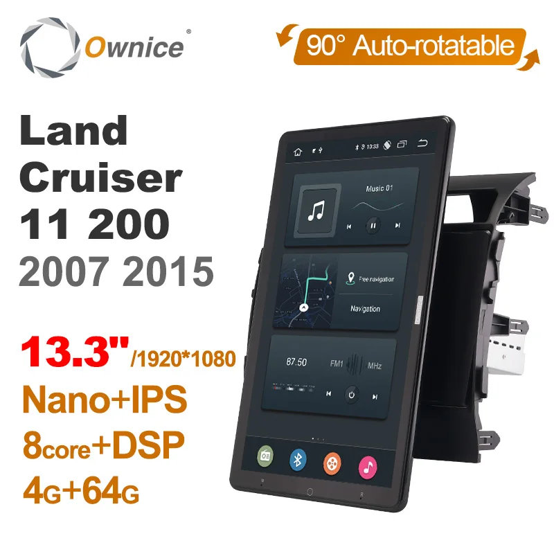 

Автомагнитола Ownice с поворотом на 1920 дюймов, 1080*10,0, Android 13,3, GPS, для Toyota Land Cruiser 11, 200, 2007-2015