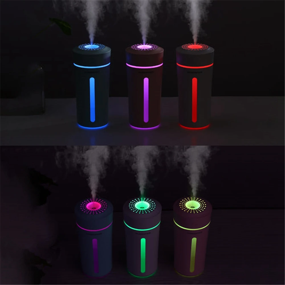 

7-Color Lights Car Office Air Humidifier Eliminate Static Electricity Clean Air Care for Skin Nano Spray Technology Mute Design