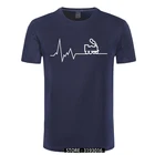 Мужская хлопковая футболка с принтом Heartbeat Railway, летние футболки с коротким рукавом, Camisetas, одежда