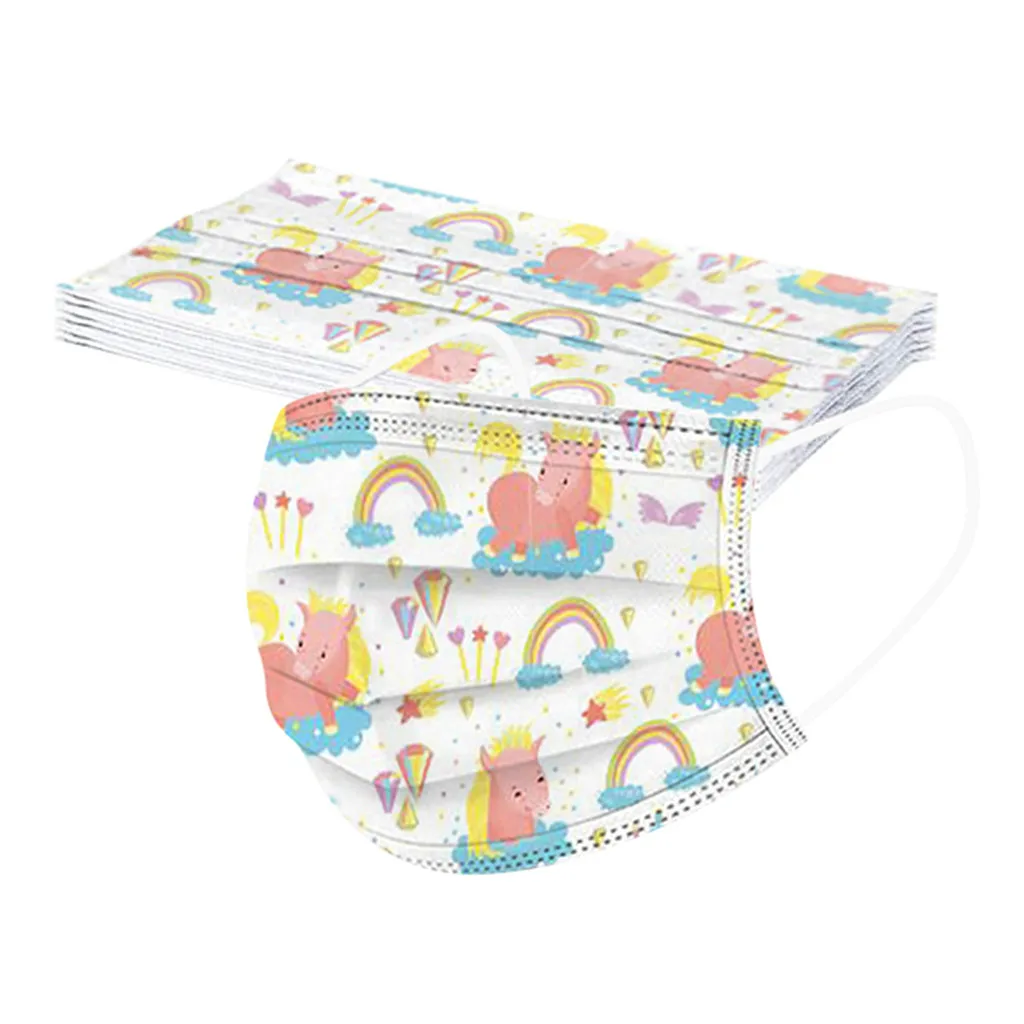 50 шт. детская маска с фильтром Маска одежда С Рисунком Слона защитные маски для