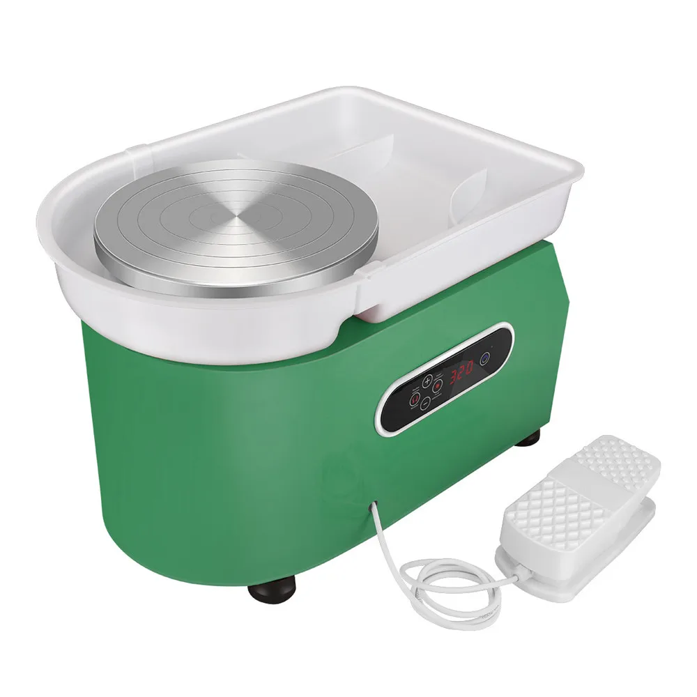 Rueda el&eacute;ctrica de cer&aacute;mica con pedales de pie, m&aacute;quina para formar cuencos lavables y desmontables con 11 piezas, herramientas de arcilla DIY-5