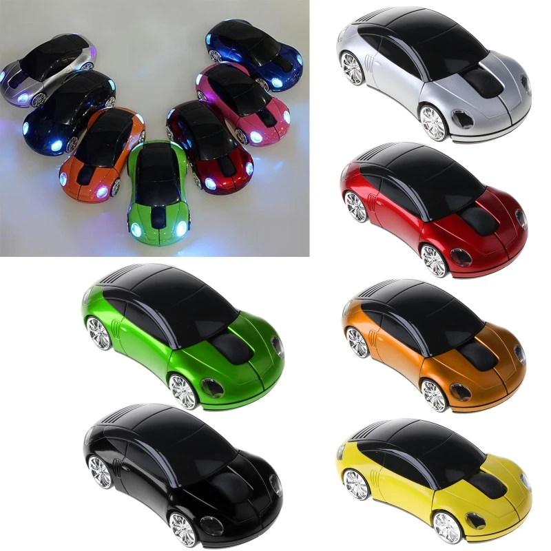 

B2RC 2.4G 1600DPI Mouse USB Receiver Wireless LED Light Car Shape Optical Mice