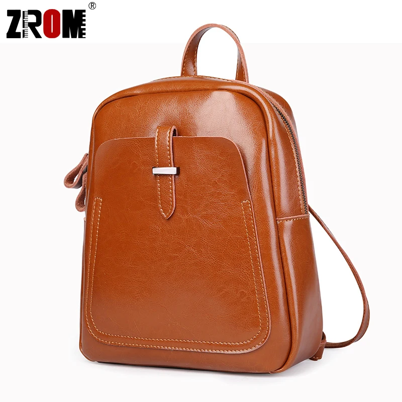 Рюкзак женский ZROM из натуральной кожи 2019 натуральный кожаный рюкзак | Багаж и