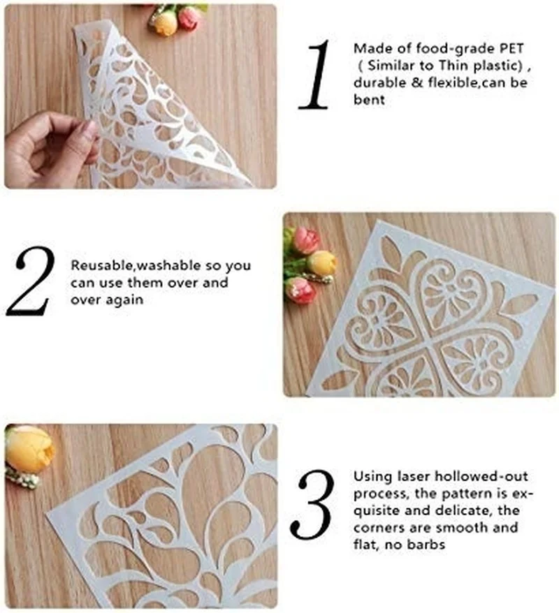 4 шт. большой размер многоразовый трафарет лазерная резка живопись шаблон для