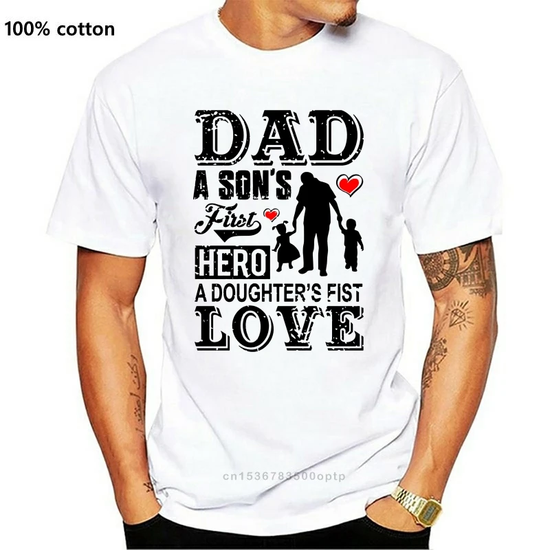 

Новая футболка для отца, футболка для папы, сына, первого героя, дочери, первого влюбленного подарка, Мужская футболка