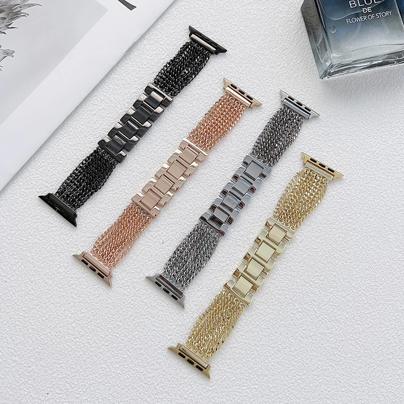 

Metal stainless steel for apple watch band 38mm 40mm 41mm luxury bracelet wrist strap for iwatch 7 se 6 5 4 3 2 42mm 44mm 45mm