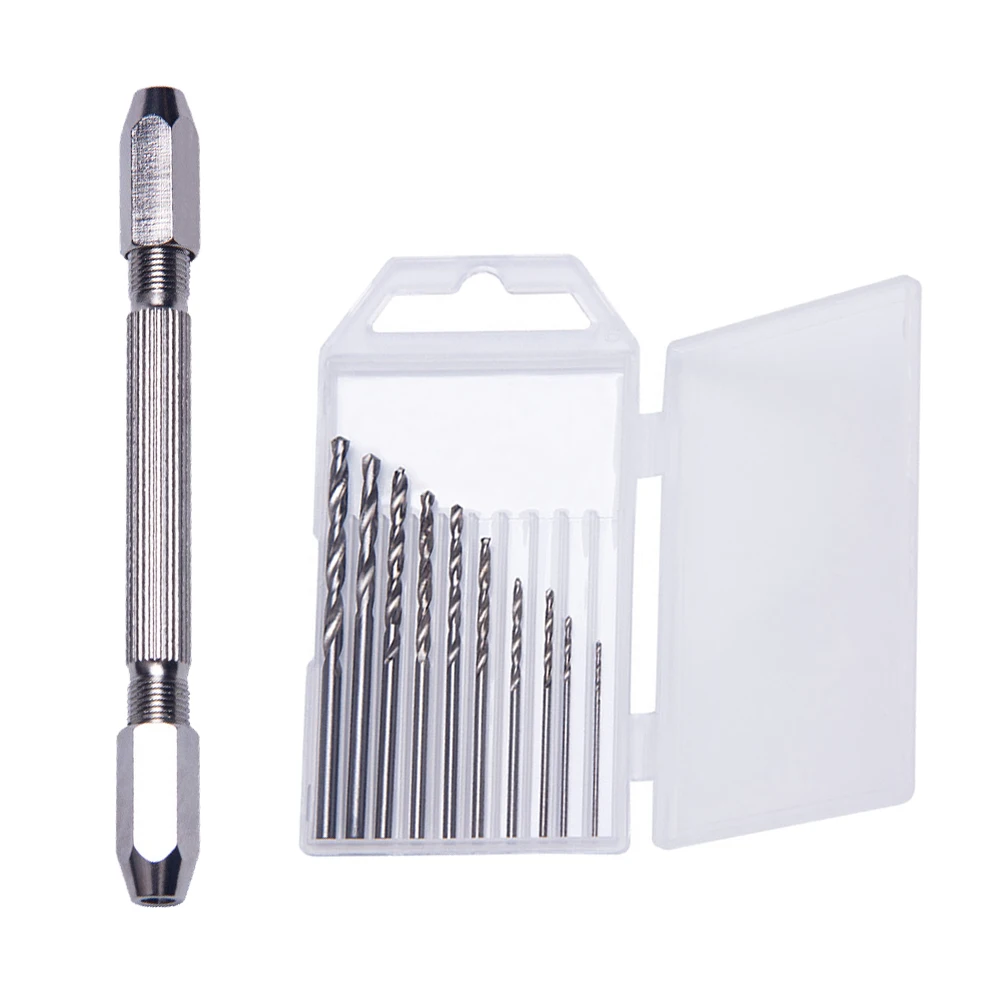 Ручное сверление ручная дрель + 10 шт. твист сверло мини ювелирные изделия