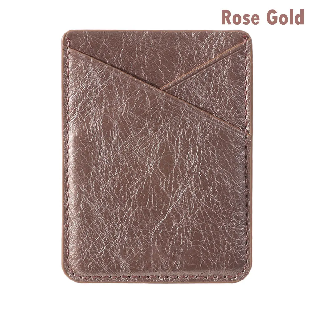 Style 2 - rose gold Клейкая наклейка, карман для мобильного телефона, кожаный держатель для карт, Кредитная ID карта, мобильный телефон, задний карман, кошелек, чехол, наклейка, s сумка, чехол - Цвет: Style 2 - rose gold