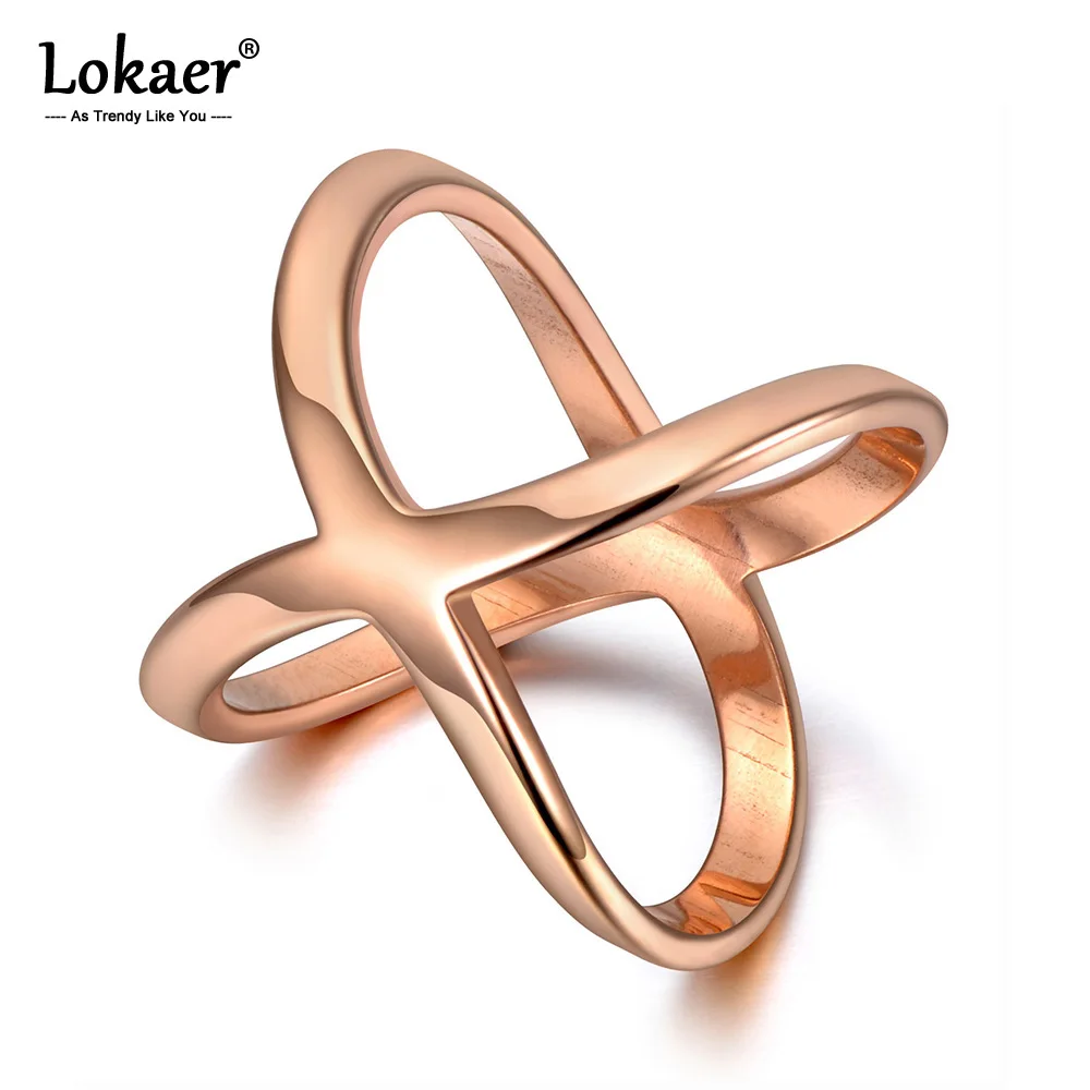 Lokaer модное титановое кольцо из нержавеющей стали в форме х ювелирные изделия