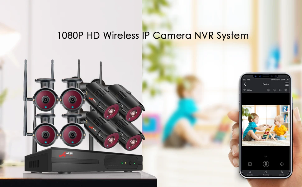 ANRAN 1080P HD ip-камеры Водонепроницаемая наружная система наблюдения ночного видения 8CH NVR комплекты с 2 ТБ HDD предварительно установленный