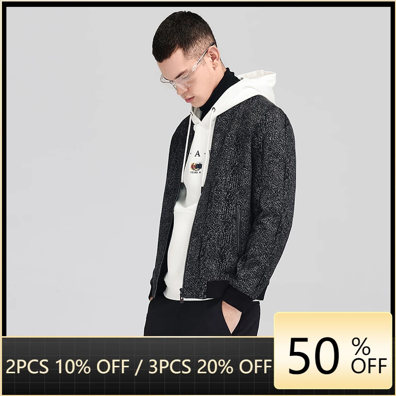 

LKSD autumn winter fashion men's Jacket causal stand collar gray men coat streetwear men's Cothing U160790075