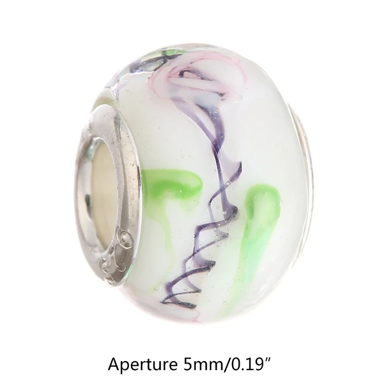 

50 Pcs Mix Color Large Hole Metal Beads Charms Handcrafts Spacer Beads European Beads Loose Spacers for DIY Bracelet Jewelry Mak