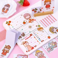 journamm 50pcs mini book lovely candy colors stationery supplies stickers junk journal scrapbooking label stickers