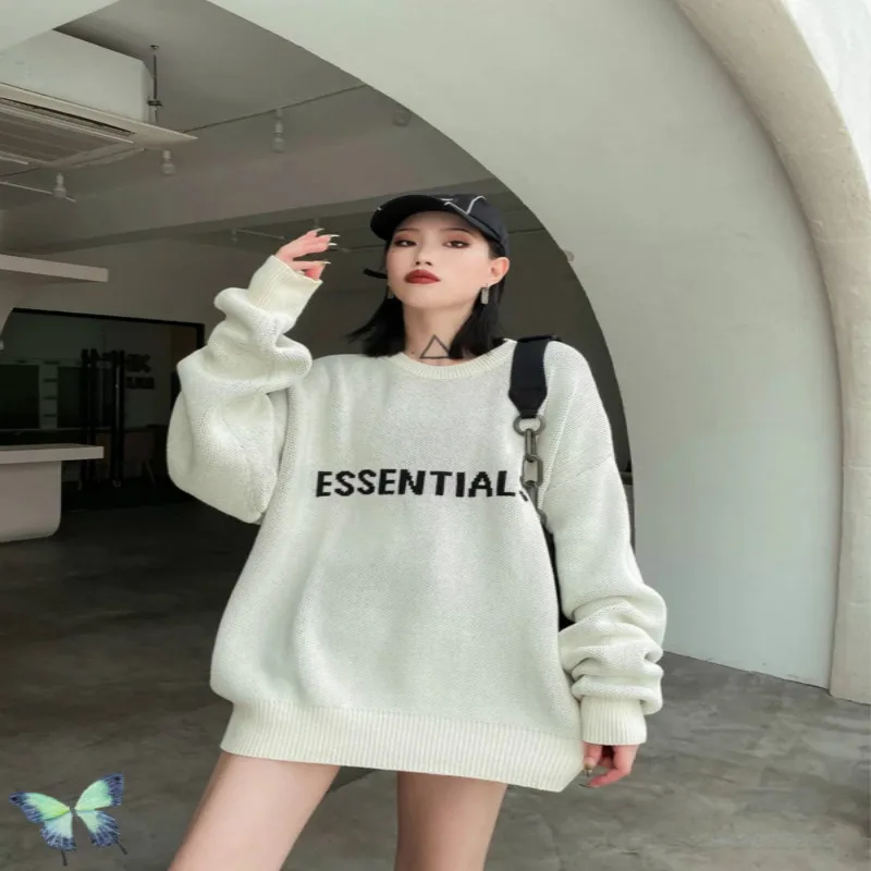 

Justin Bieber ESSENTIALS Loose Sweater Essentials High Street Round Neck Pullover High Quality 100%Cotton Sweater