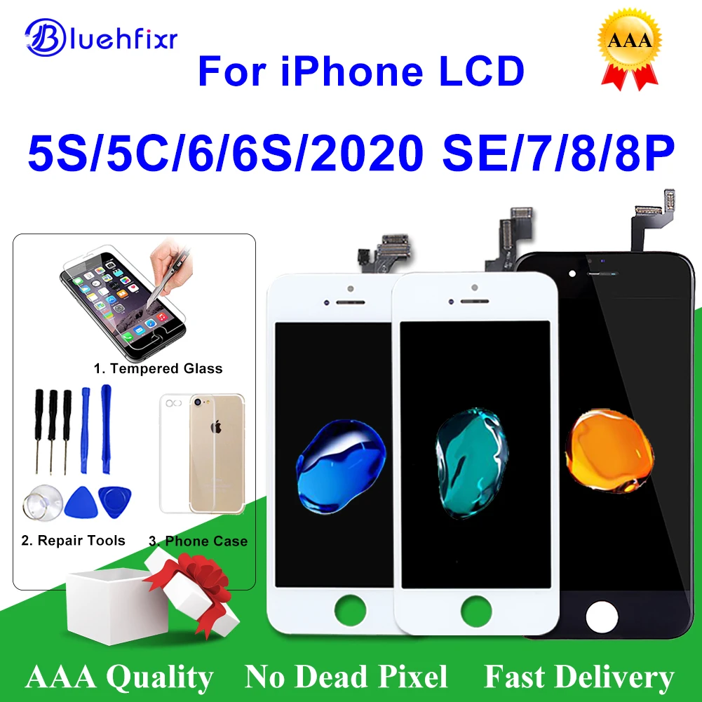 Качественный сменный экран AAA для iPhone 6 6S 7 8 Plus ЖК дисплей 5S SE 5 4 4S ремонта сенсорный