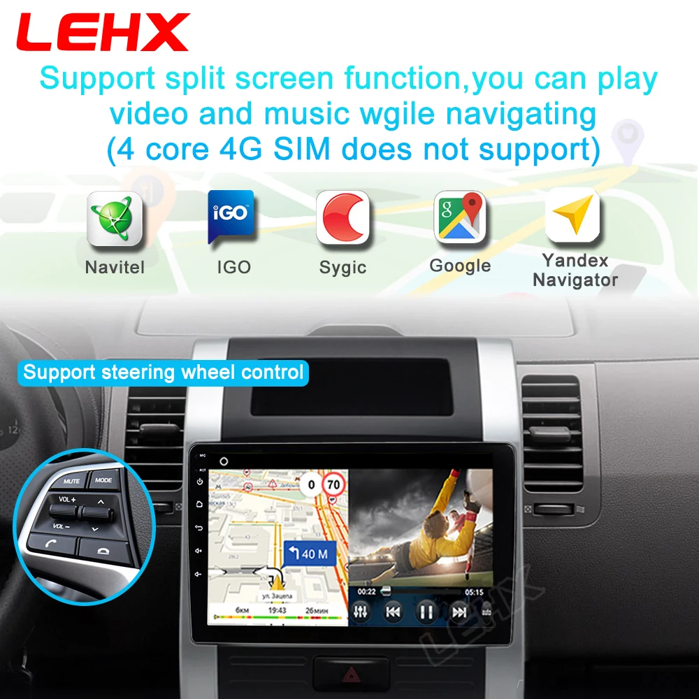 Автомагнитола LEHX 2 + 32 ГБ Android 9 0 для Nissan X Trail T31 T32 XTrail 2007 2015 мультимедийный