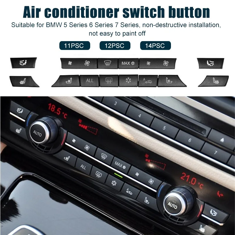 

Качественные накладки на кнопки переменного тока для консоли приборной панели, набор для замены, набор для ремонта для BMW 5, 6, 7 серии, F10, F18, F06, F12, F01, F02, 520, 523